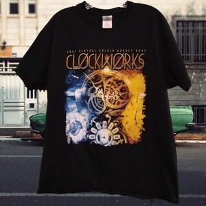 Gildan CLOCKWORKS LOGO East Central Golden Hornet Band Black T-Shirt Size Large